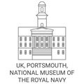 England, Portsmouth, National Museum Of The Royal Navy travel landmark vector illustration