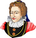 England Queen 1558-1603 Elizabeth I Vector