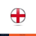 England round flag vector design.