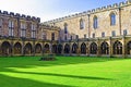 England`s green and pleasant land, inside Durham Cathedral`s cloisters. Royalty Free Stock Photo