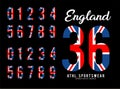 England Set Number Flag United Kingdom Royalty Free Stock Photo