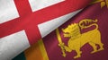 England and Sri Lanka two flags textile cloth, fabric texture