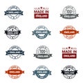 England stamp design set vector Royalty Free Stock Photo