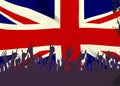 England State Flag with Audience Reaction Royalty Free Stock Photo