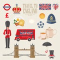 England travel vector illustration. Travel to England. Vacation in United Kingdom. Great Britain background. Journey to the UK. Royalty Free Stock Photo