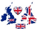 England UK flag, map. Royalty Free Stock Photo