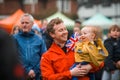 England, UK May 6, 2023: People celebration coronation onthe road waiting for King Charles the Third coronation. Happy