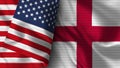 England and United States of America Realistic Flag Ã¢â¬â Fabric Texture Illustration Royalty Free Stock Photo