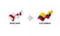 England versus Colombia. Football. Vector illustration.