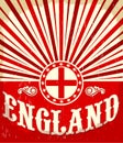 England vintage old poster with english flag colors