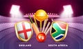 England vs South Africa cricket match poster design.