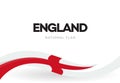 England waving flag banner. English national symbol poster. Isolated patriotic white ribbon with red cross vector