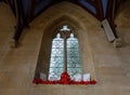 Saint Thomas Church Window with Knitted Poppies Display