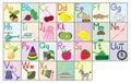 English alphabet, cards, set. Education for kids. Royalty Free Stock Photo