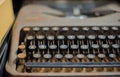 English alphabet keyboard an old-fashioned retro