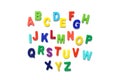 English alphabet laid out in correct order on a white background Royalty Free Stock Photo