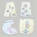 English alphabet - letters are made of old paper Royalty Free Stock Photo