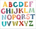 English alphabet multi colors