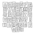 English alphabet with numbers, cut letters in line style. Vector illustration Royalty Free Stock Photo