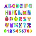 English alphabet in summer style