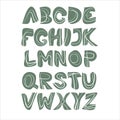 English alphabet vector, typography design. Background with set of decorative latin letters. Poster with scratched latin