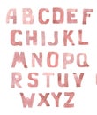 English alphabet watercolor hand painted font