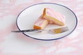 English angel cake slices with a fork Royalty Free Stock Photo