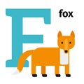 English animals zoo alphabet letter F