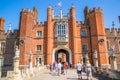 English architecture Tudors time, West Front of Hampton court with entrance gate, locates in West London Royalty Free Stock Photo