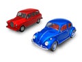 English Austin FX4 and VW Beetle Royalty Free Stock Photo