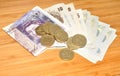 English Bank Notes And Coins Royalty Free Stock Photo