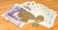 English Bank Notes And Coins Royalty Free Stock Photo