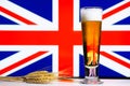 English Beer Great Britain Flag Lager Glass Royalty Free Stock Photo