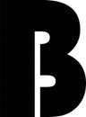 ENGLISH ALPHABET BLACK word `B` Logo with white dot
