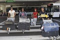 English boyband JLS is seen at LAX Royalty Free Stock Photo