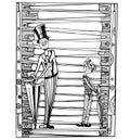 English, british victorian gentleman and victorian boy holding umbrella on a decorative