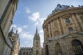 Old English buildings classic architecture in OXFORD city, Oxford is also known as the old city of university education in Europe. Royalty Free Stock Photo