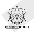 English bulldog dog logo.