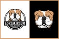 English bulldog head vector logo template Royalty Free Stock Photo