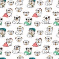 English bulldog pattern seamless