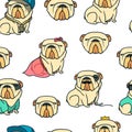 English bulldog pattern seamless