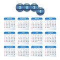 English Calendar 2024 with circle jeans tags