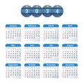 English Calendar 2024 with circle jeans tags