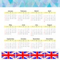 English calendar 2017