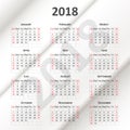 English calendar 2018