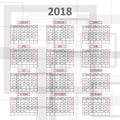 English calendar 2018