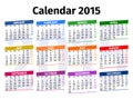 English calendar 2015