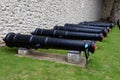 English cannons at the Tower of London Royalty Free Stock Photo