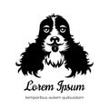 English cocker spaniel black dog logo