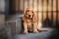 english cocker spaniel dog cute puppy lovely portrait magic light Royalty Free Stock Photo